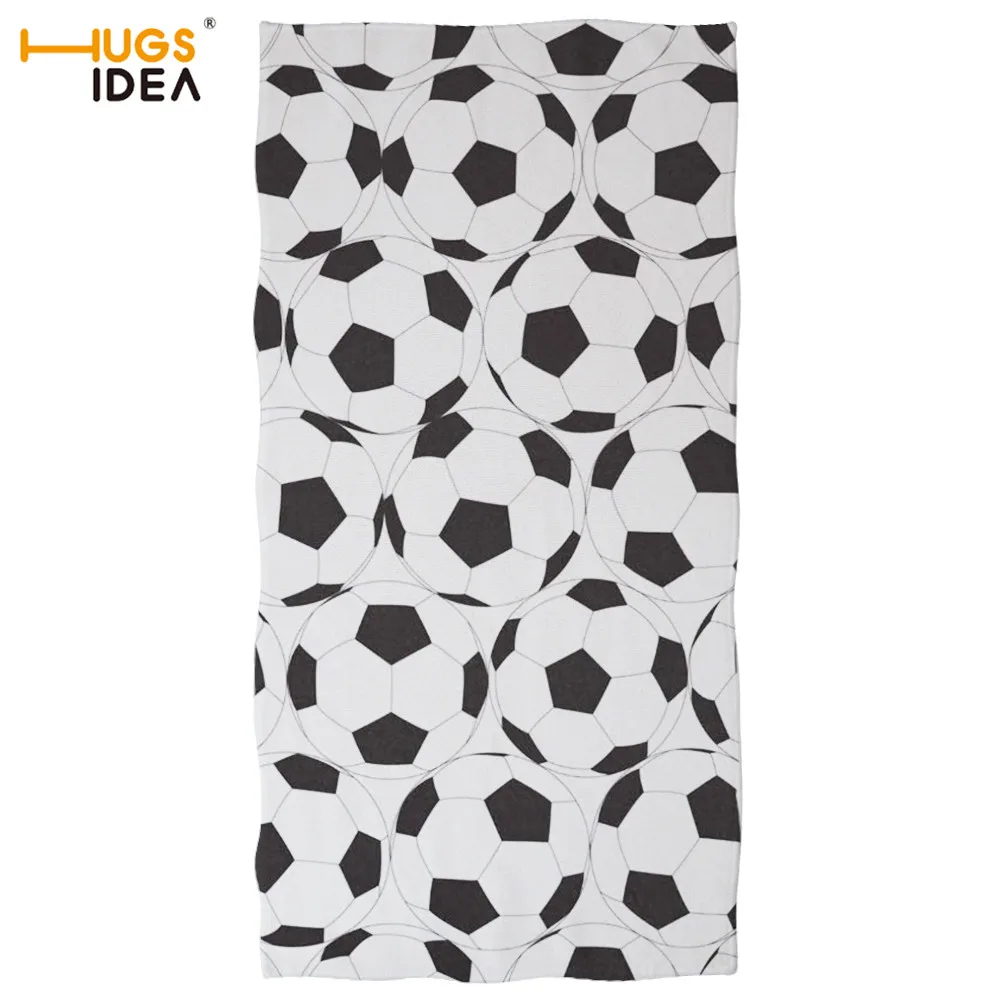 Черный и белый футбольный рисунок пляжные Полотенца воды Американский футбол