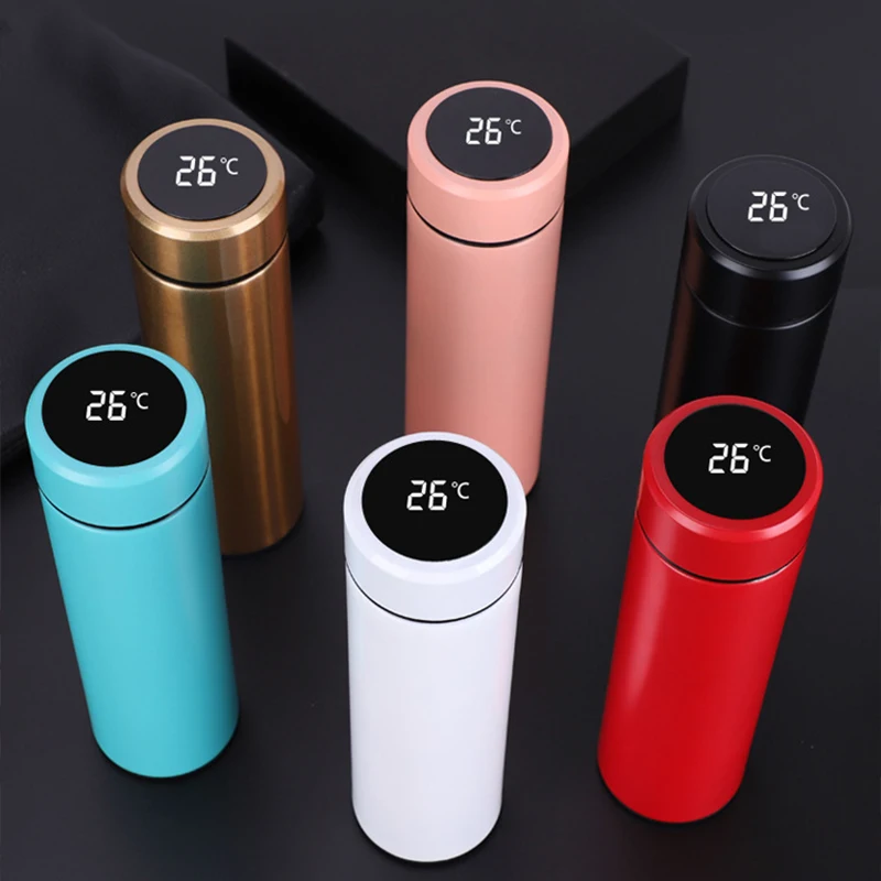 

Logo Custom Smart Stainless Steel Vacuum Flasks Led Temperature Display Coffee Water Bottles Tumbler Leak Proof Water Bottle
