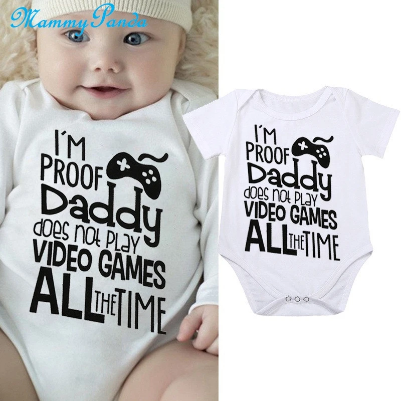 Забавная одежда для малышей Детский комбинезон с надписью Daddy Play game