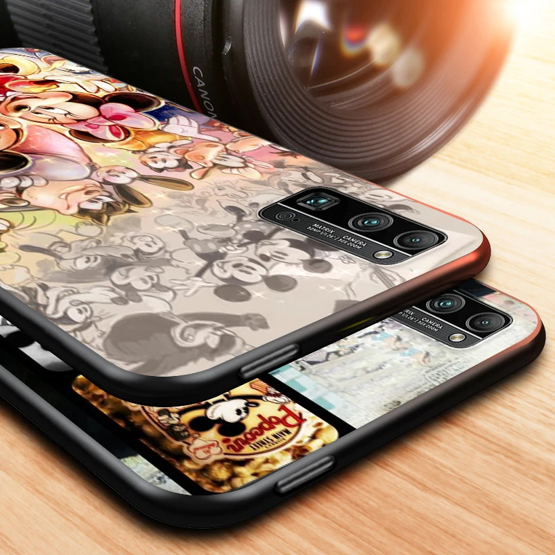 

Disney Retro Mickey for Huawei Honor V30 20 Pro X10 9S 9A 9C 9X 8X 10 9 Lite 8 7 Pro Silicone Soft Black Phone Case