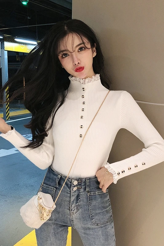 

Women's Sweater Fashion And Popular By Females Turtleneck Collar Pullover Knitting Bottoming Shirt Kinitwear Early Spring