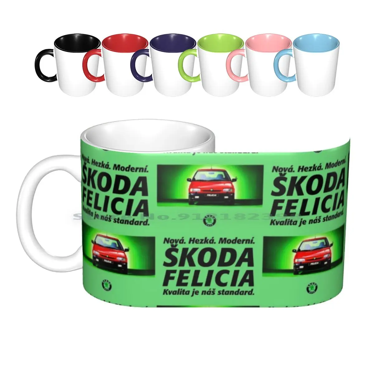 Skoda Felicia Ceramic Mugs Coffee Cups Milk Tea Mug Skoda Estelle 1980s 1990s Felicia Octavia Car Cars Classic Classic Car