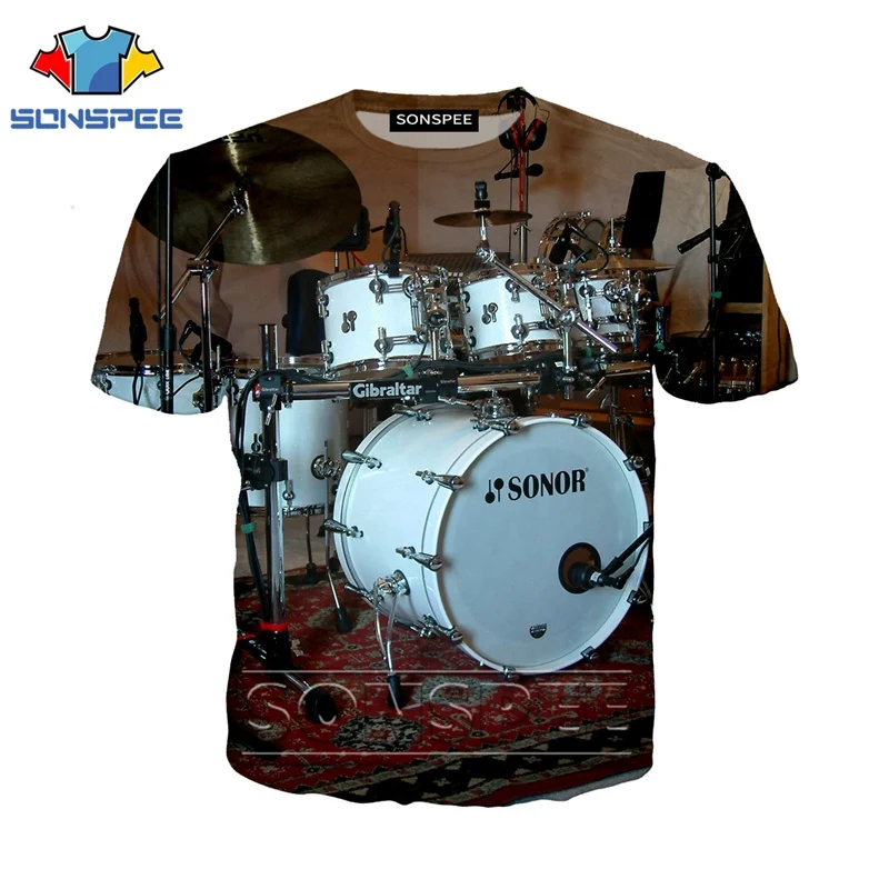 Anime 3d print funny music t shirt Men Women fashion t-shirt drum set sexy kids Harajuku top tee Funny shirts homme tshirt A48 - Цвет: 21