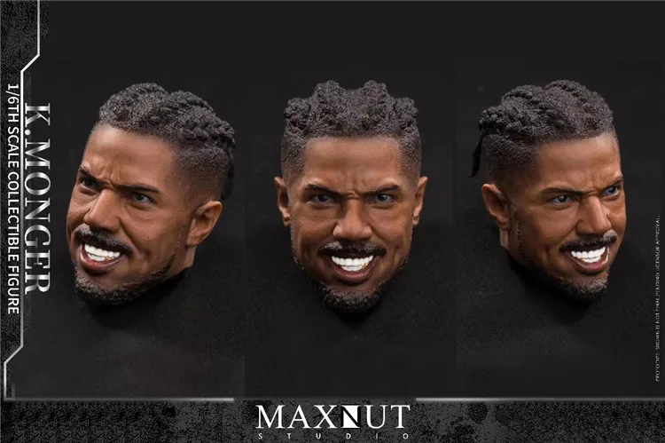 

KM002 1/6 Scale Male Head Sculpture Black Leopard Villain MBJ Fit For 12" Figure Action Model Doll Body Accessory In Stock