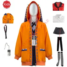 HOT Anime Kakegurui School Girls JK Uniform Hoodie Runa Yomotsuki Kids Cosplay Costume Kirari Jabami Yumeko Girl Halloween Dress