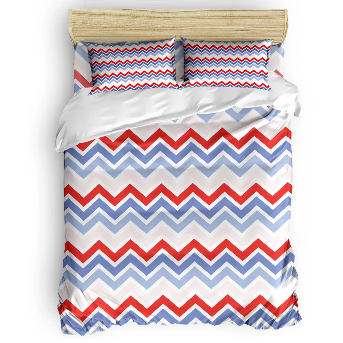 Синий Розовый и красный цвет волна постельное белье Винтаж цветочный дизайн