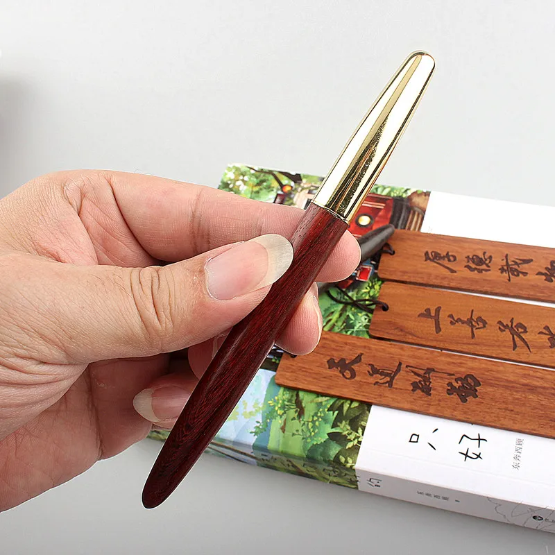 

Business office wood fountain pen creative fashion bronze wood fountain pen stationary supplies