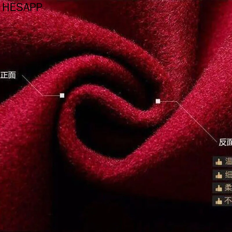 

Hesapp fashion women's new wool coat autumn/winter single length thin breast wool coat red blue black women's jacket