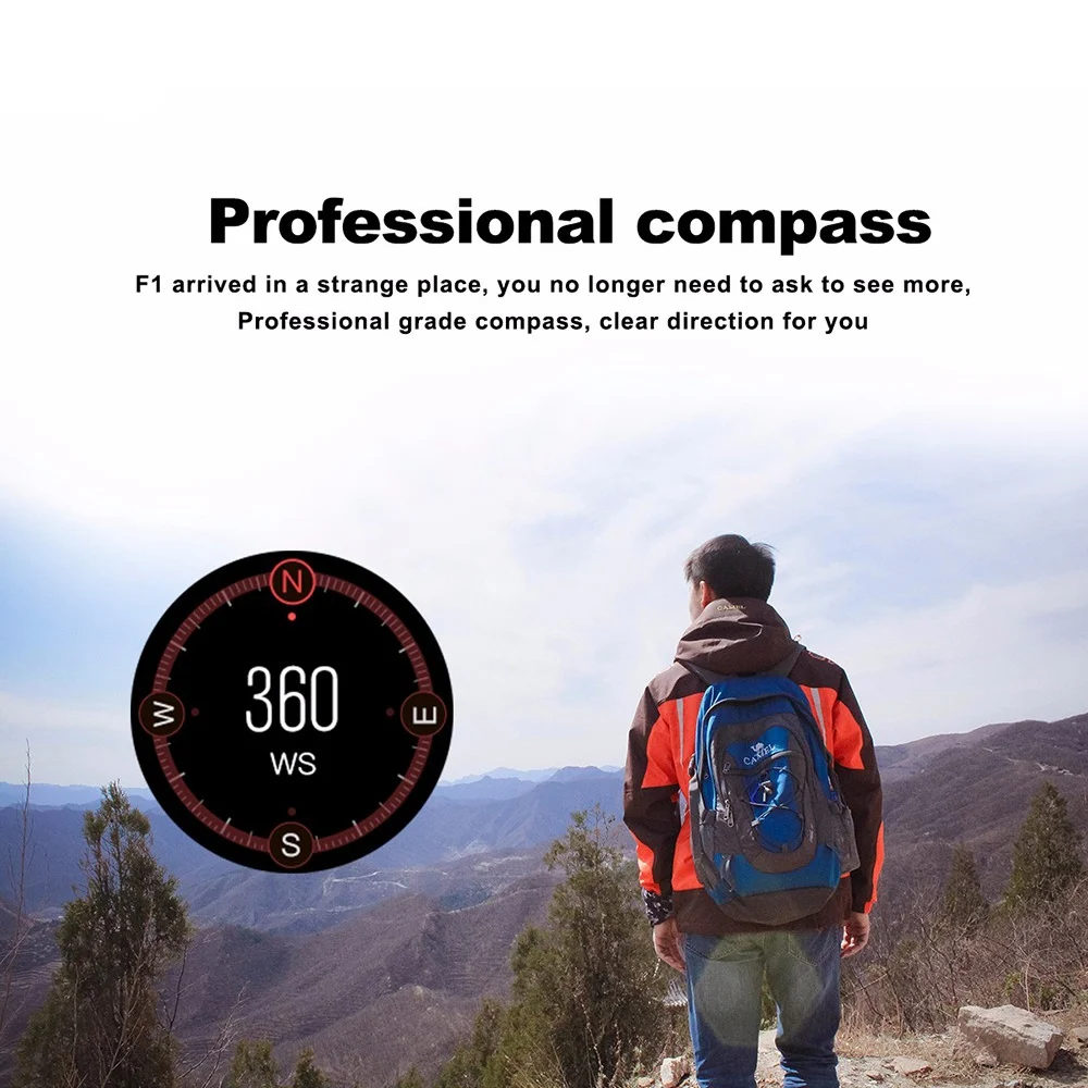 F1 Sports Smart Watch GPS Smart Watch Phone 1.3 Inch MTK2503 Dual Beidou Position Location Camera Heart Rate / Sleep Monitor