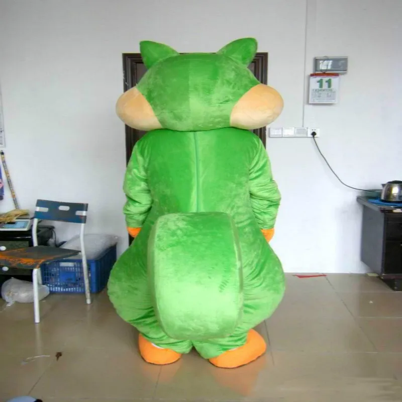 Зеленый костюм белки для костюмированной вечеринки Костюм талисмана Вечерние