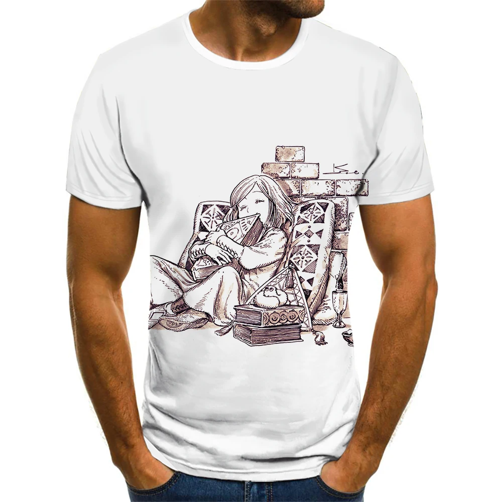 

Anime Oversized Short-Sleeved T-Shirt 3D Printing Men's And Women's Top Youthful Vitalityhandsome Manversatile T-Shirts Summer