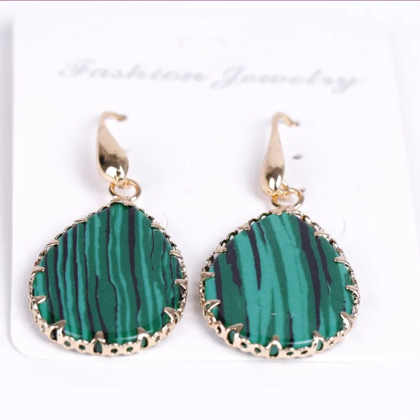 Женский уникальный светильник FYJS желтое золото каплевидные серьги-подвески из