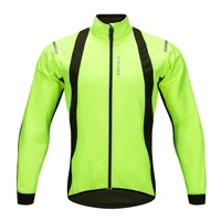 wosawe cycling jersey soft shell waterproof windproof breathable reflective zipper polyester sport jersey for mountain biking