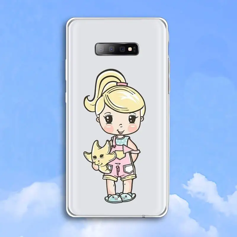 

Cartoon cute girl pattern Phone Case Transparent For Samsung Galaxy A 71 21s S note 8 9 10 plus 20 ultra