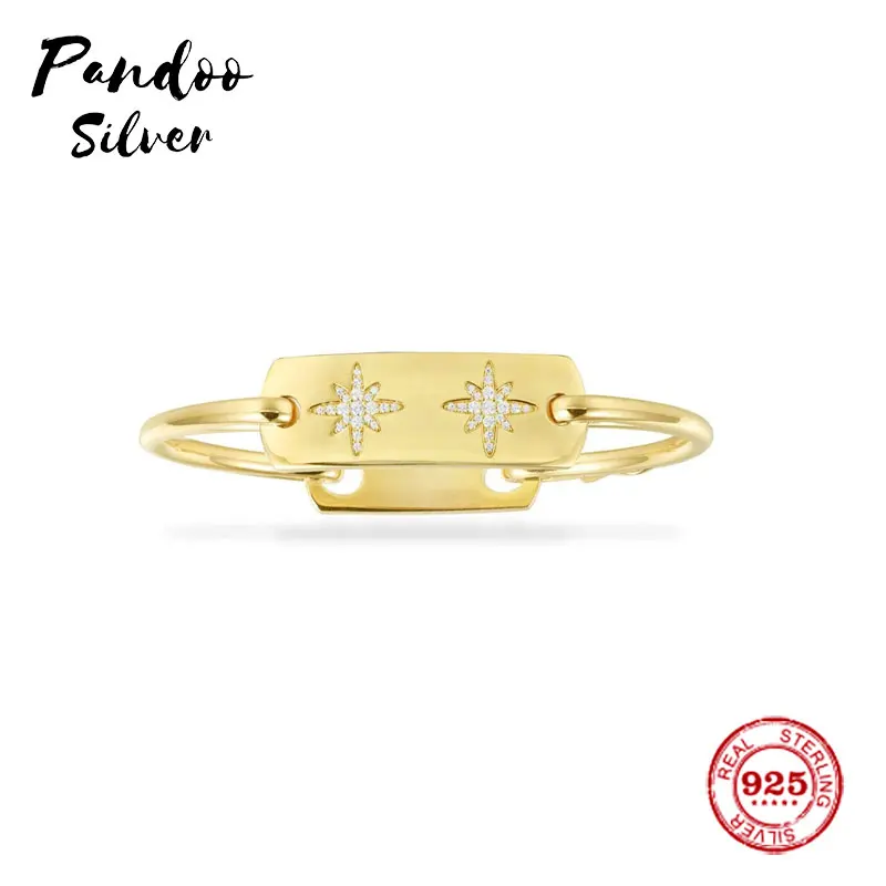 Модный шарм из стерлингового серебра копия 1:1 Реплика вымощенные звезды браслет