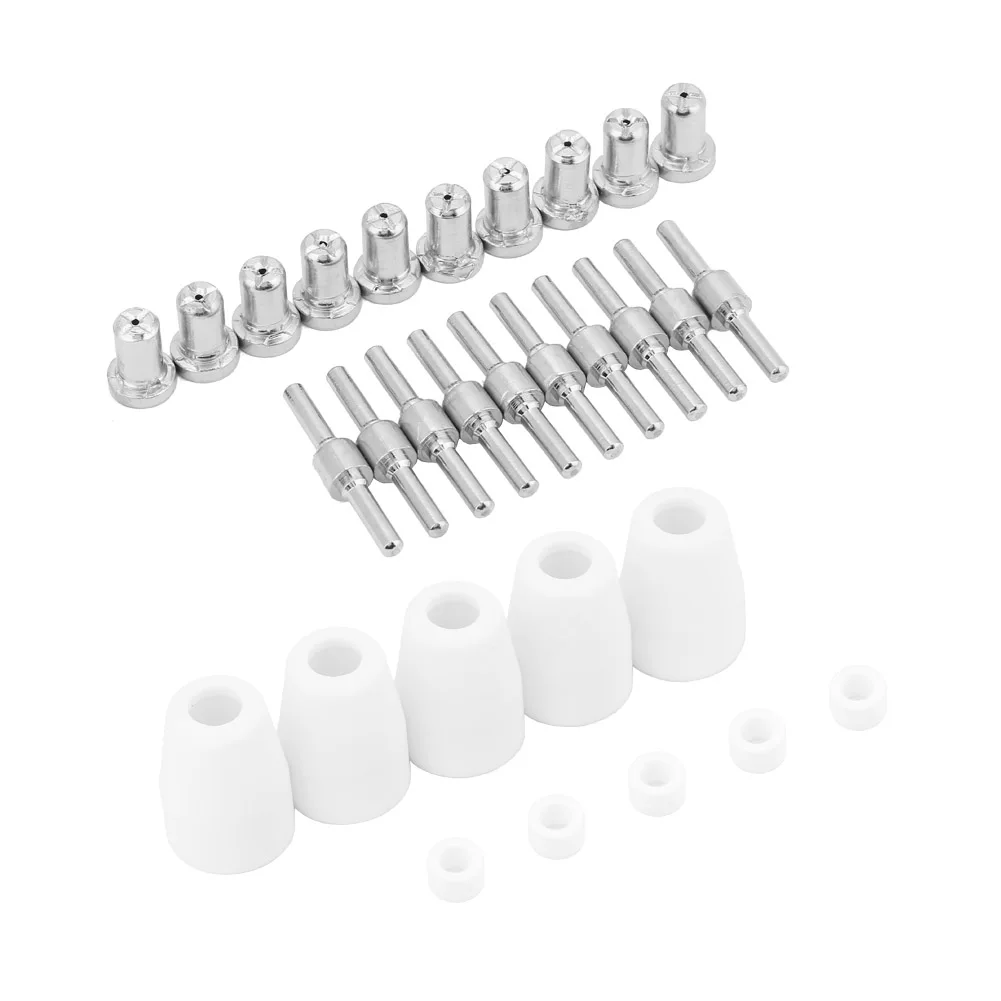 30pcs/set PT-31XT Plasam Torch Consumables Nozzle Electrode Shield Swirl Ring Kit | Инструменты