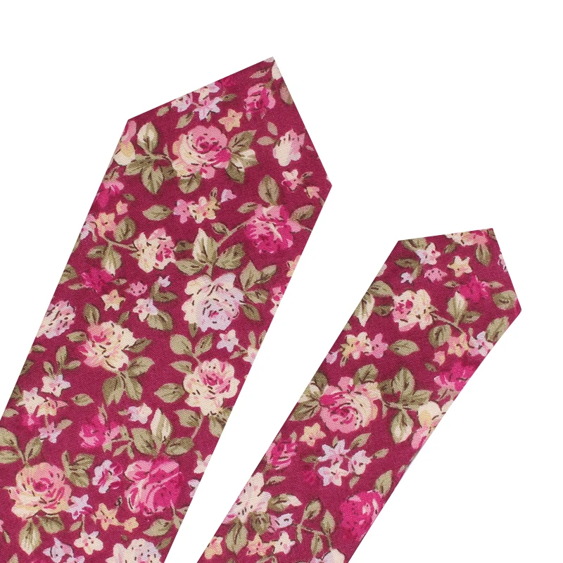 

Men Tie Floral Print Cotton Neckties For Men Formal Skinny Flower Ties For Wedding Party Groom Slim Neck Ties