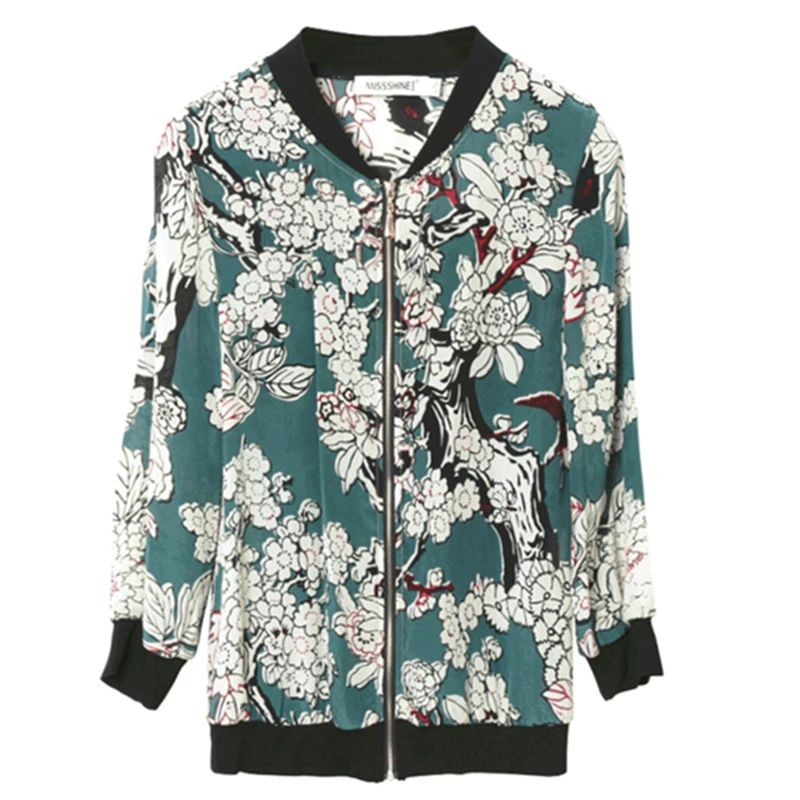 С цветочным принтом высокого качества Сезон весна Модная новинка с длинными