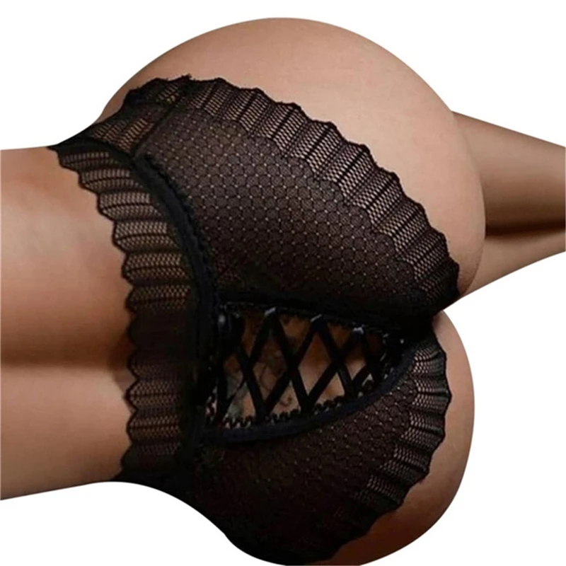 

Amazing Women Lingerie Sexy Lace Hollow Out Underwear Female Sexy Cross Strap Panties Bow Transparent Knickers For Female