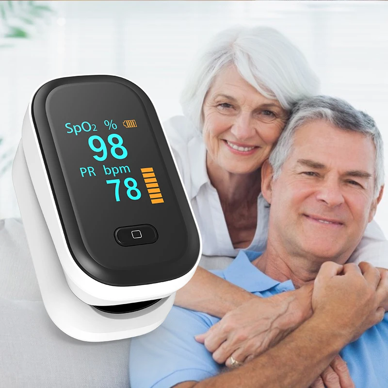 Пульсоксиметр на палец прибор для измерения уровня кислорода в крови и дыхания с