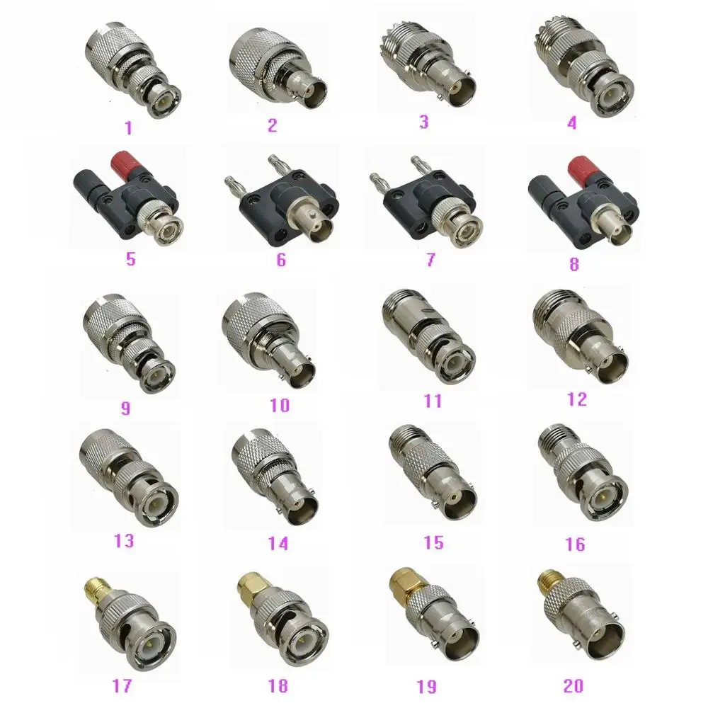 1pce адаптер BNC к UHF PL259 SO239 / Banana N TNC SMA штекер и гнездо RF коаксиальный разъем для