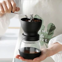 portable coffee pot coffee machine hand cranked home coffee grinder coffee bean grinder boiled milk coffee kettle for gift 1set