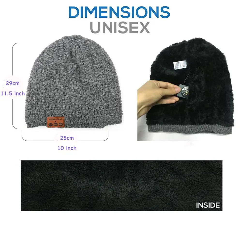 Bluetooth 4 2 музыкальная шапка наушники гарнитура для женщин и мужчин с микрофоном