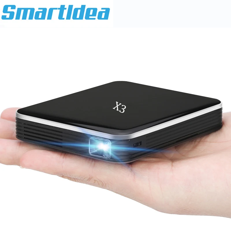 Smartldea DLP Мини Мобильный проектор с перезаряжаемой батареей, 200ansi HD карманный смарт-Проектор Телефон проводной синхронный дисплей
