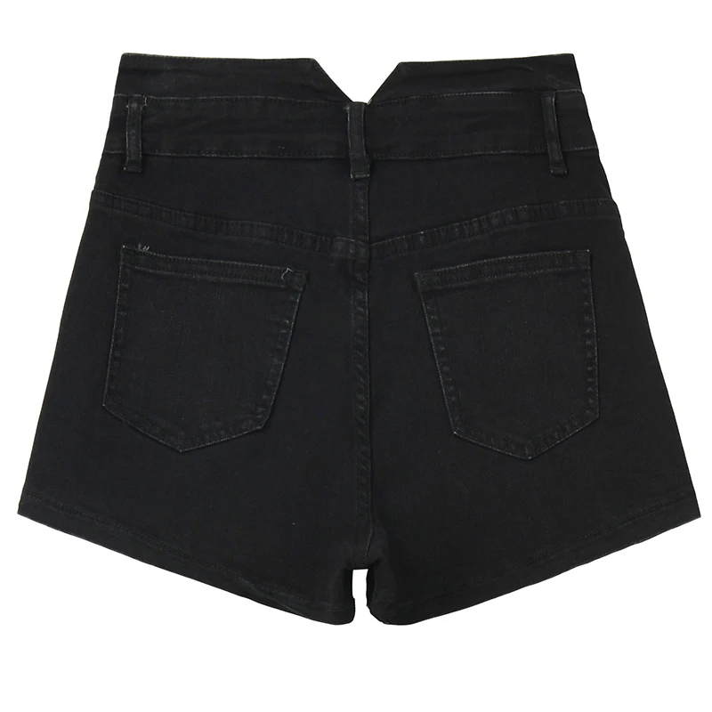 

[EAM] Women Blue White Leisure Wide Leg Shorts New High Waist Loose Fit Trousers Fashion Tide Spring Autumn 2021 1DD5462