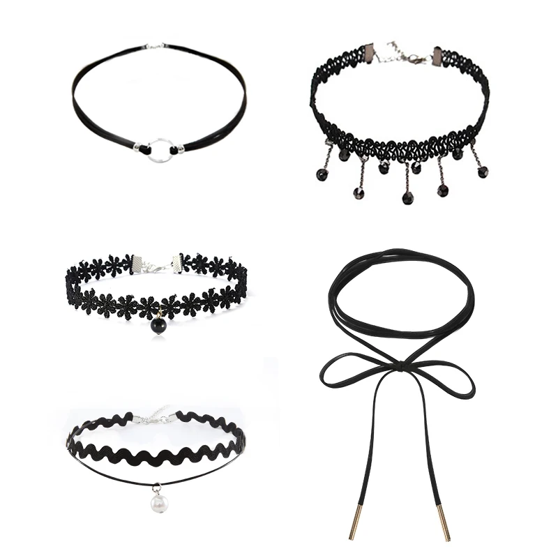 

Online Influencer Necklace Female Clavicle Chain Short Neckband Simple Japanese Korean Student Black Necklace Choker Collar Thin
