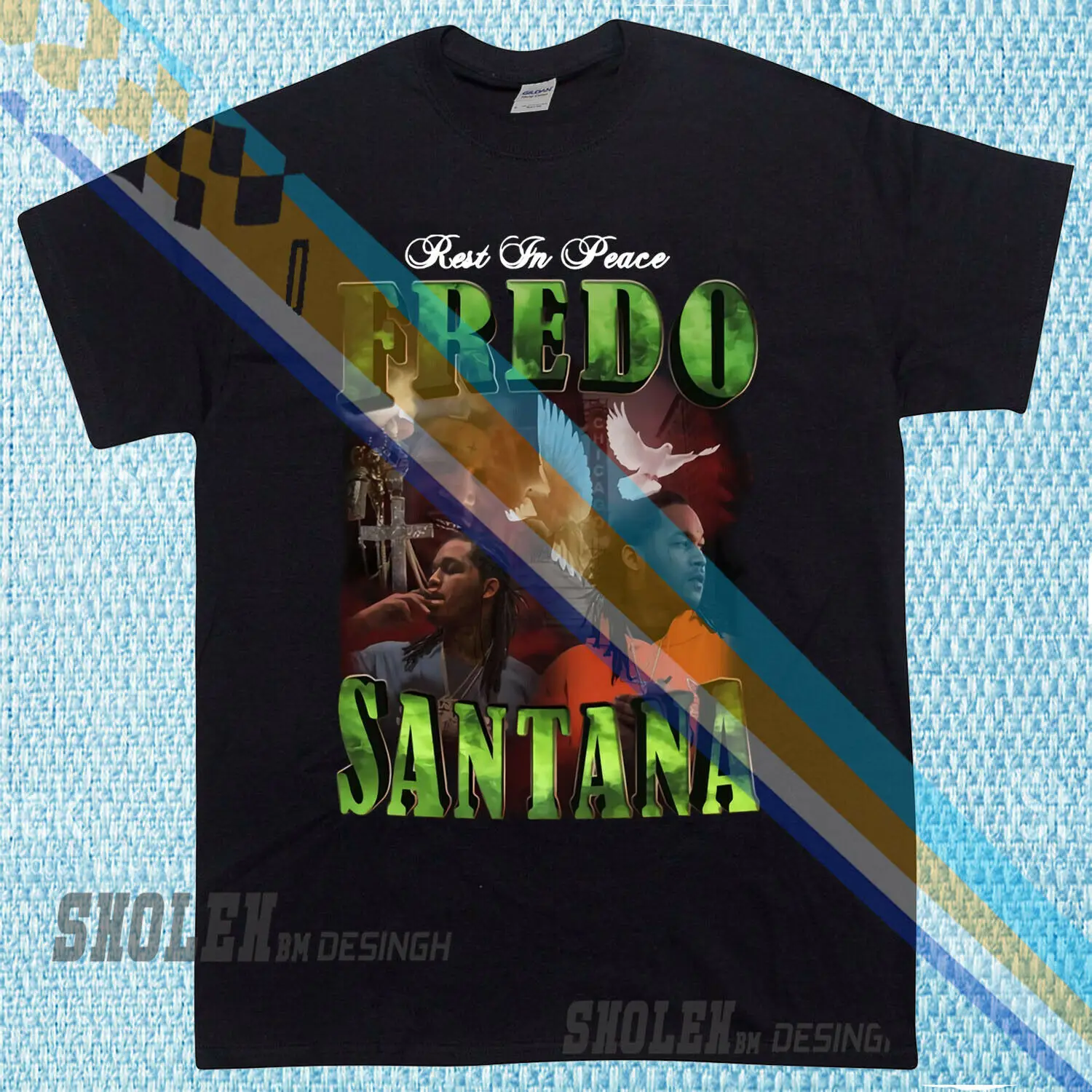 Футболка вдохновленная редкими событиями Fredo Santana Tribute Merch Hip Hop Tour | Мужская одежда