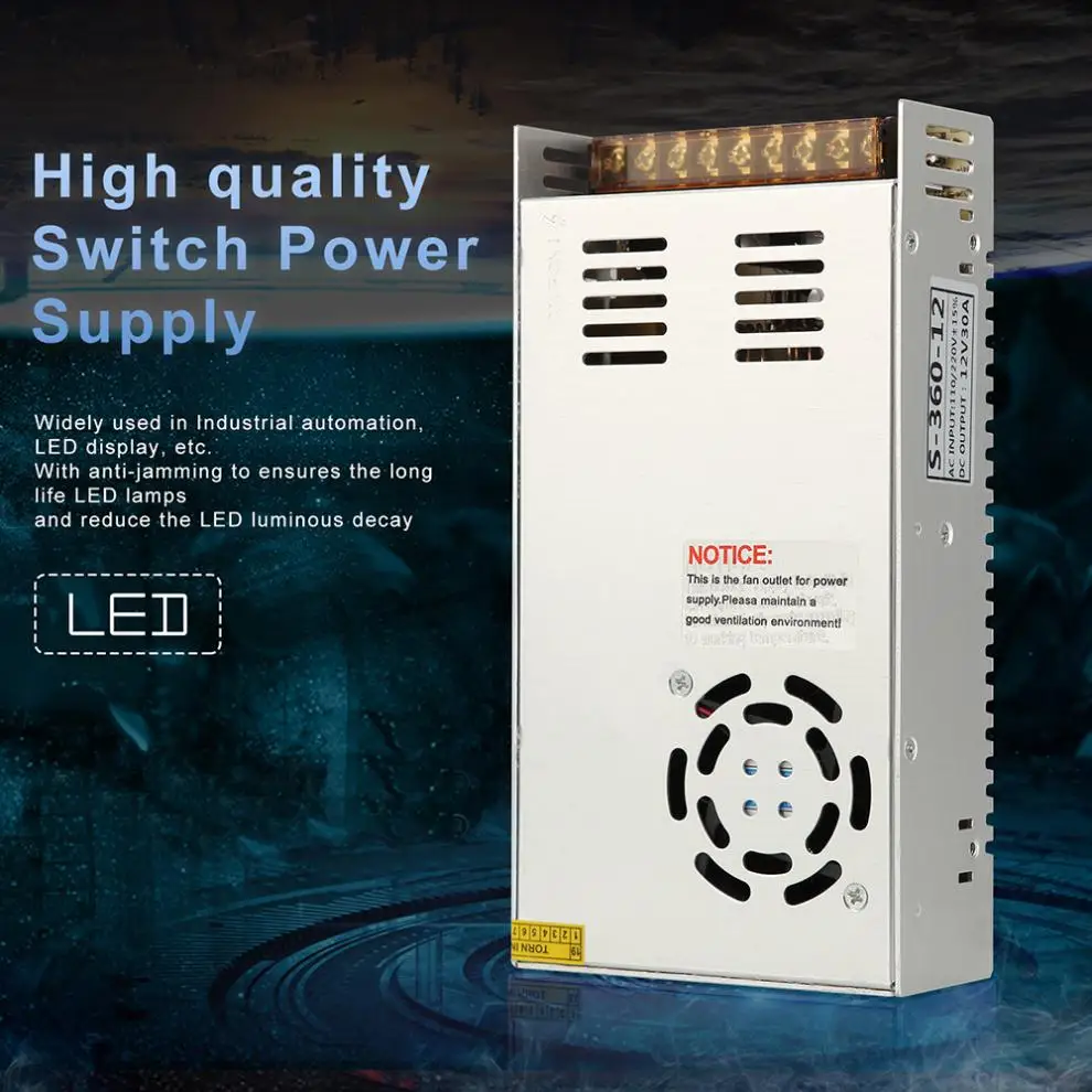 12V 30A 360W переключатель питания адаптер драйвера/Трансформатор источника для