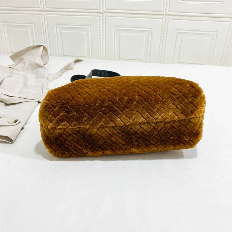 Вельветовая Сумка-тоут на молнии для женщин женская сумочка-тоут зимняя плюшевая