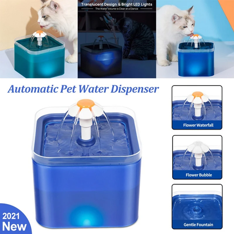 2L Автоматическая Pet фонтан воды для собак и кошек с Светодиодный индикатор