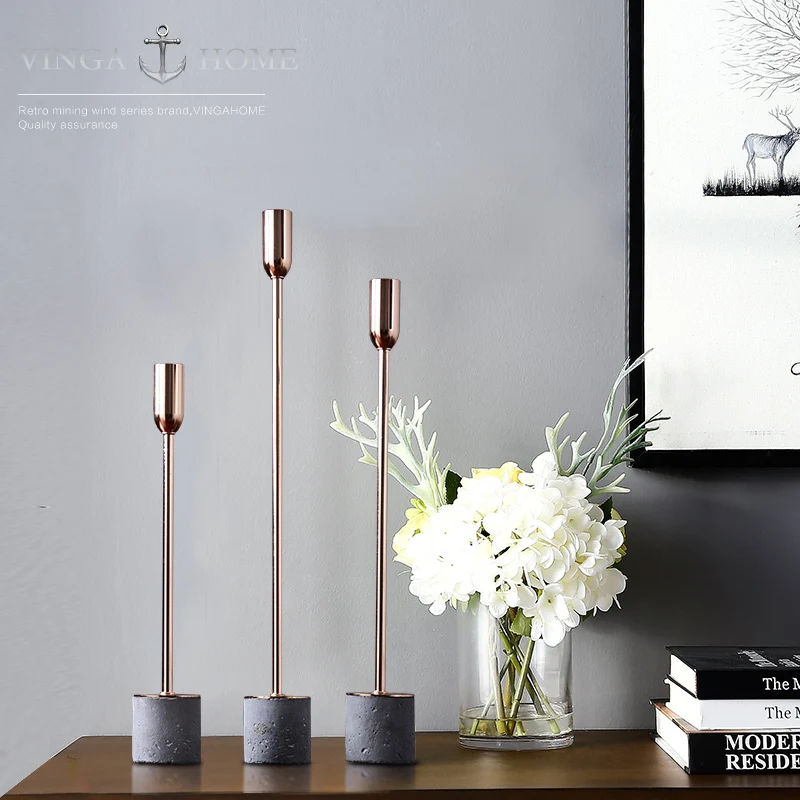 Старинный держатель для свечей Подсвечник В Стиле Ретро Железный Золотой