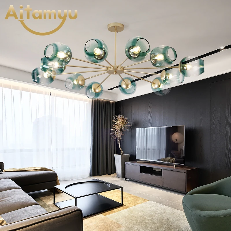 Современные стеклянные люстры светильник Скандинавская столовая кухонный