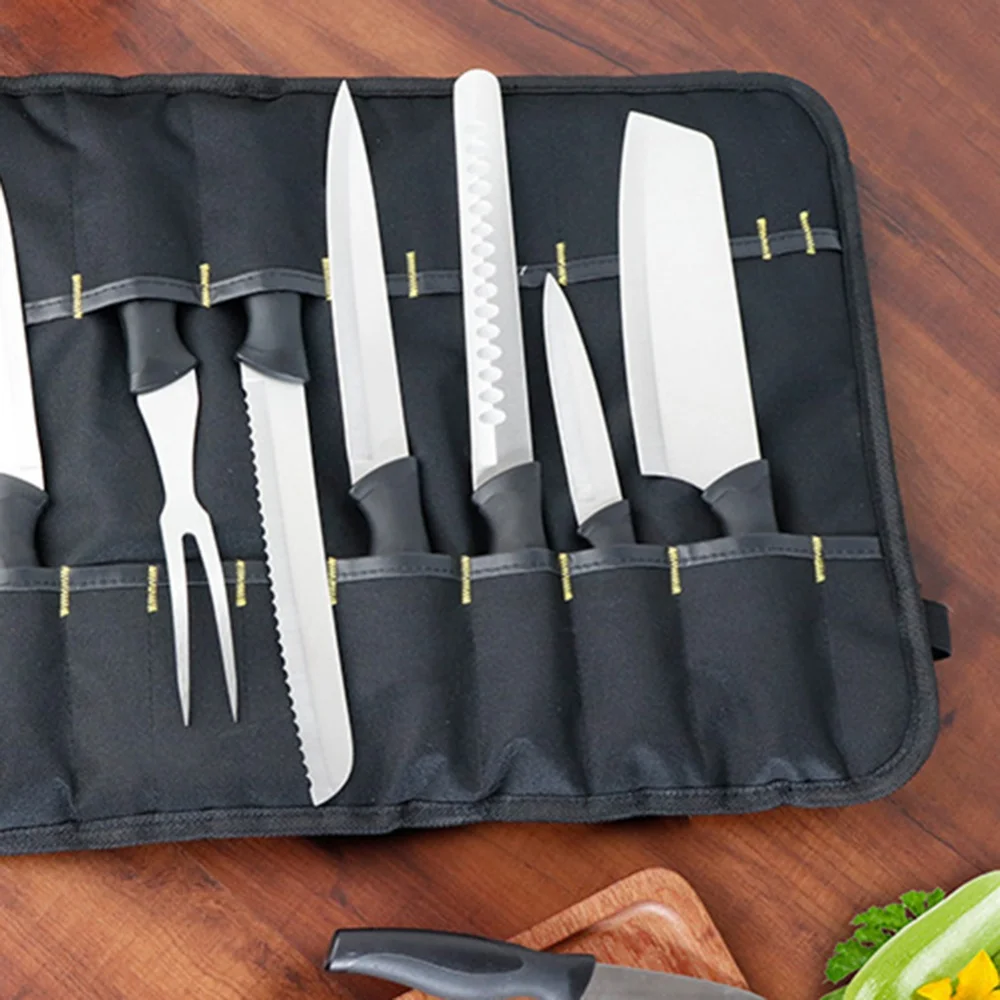

Chef Knife Roll Bag Carry Case Cutter Roll Bag Portable Knife Case Holder Pocket Knife Storage Bag Kitchen Cooking Accessories