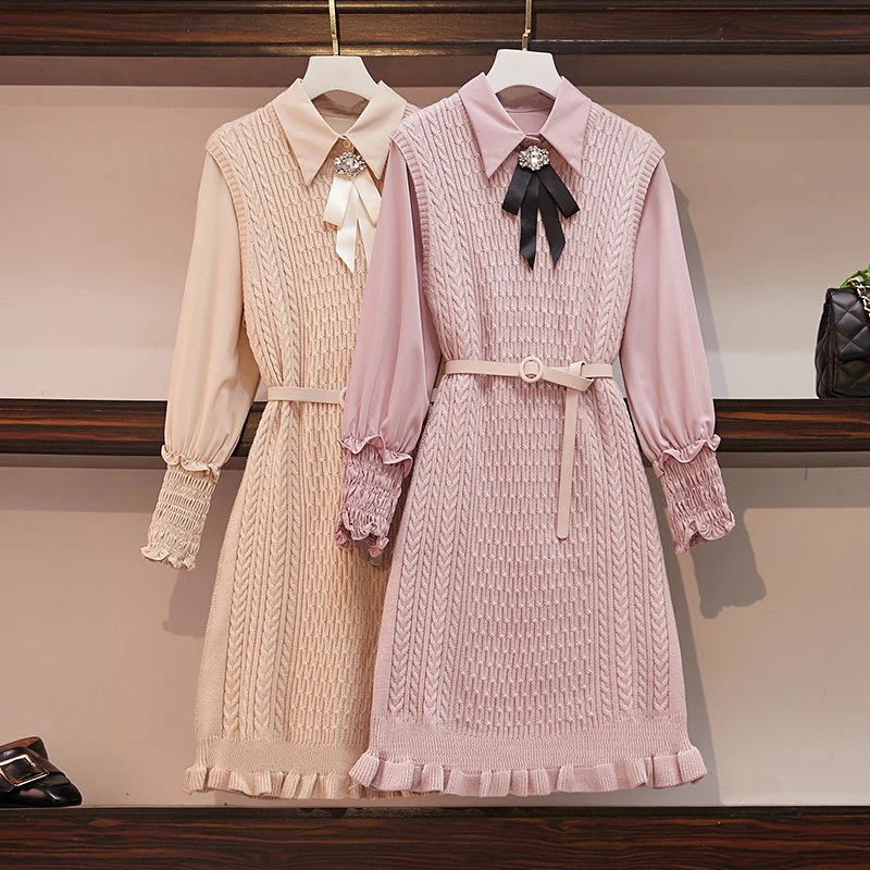 Женская одежда большого размера зима 2019 новый стиль тонкая рубашка с длинными