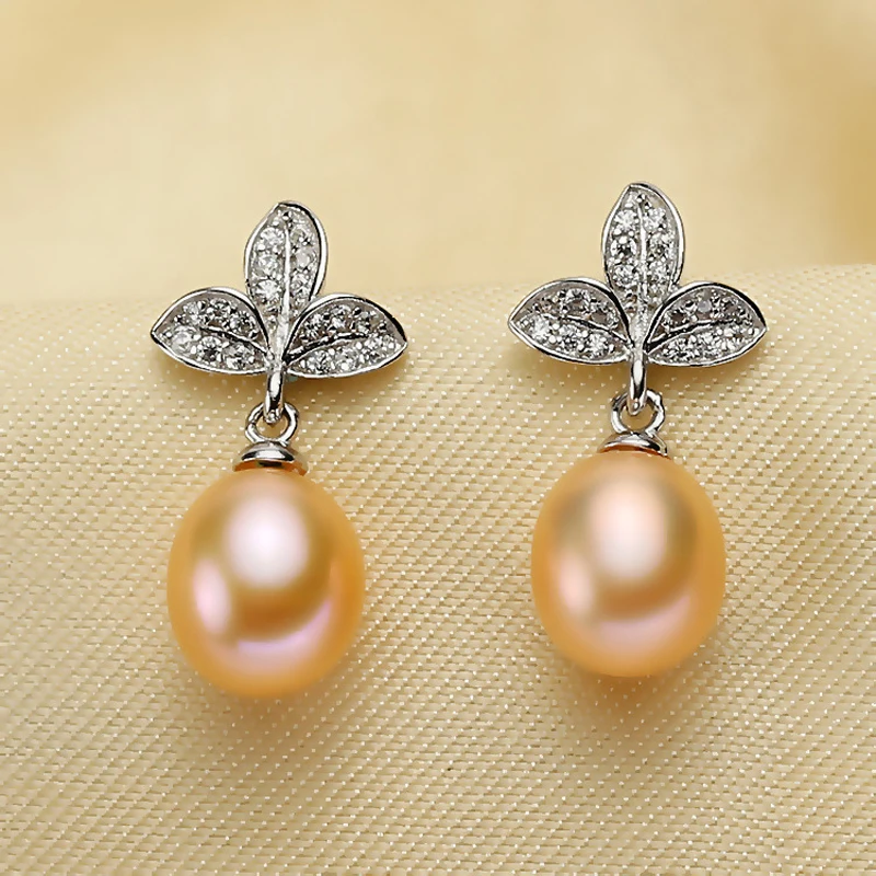 Женские серьги гвоздики с натуральным пресноводным жемчугом|Серьги-гвоздики| |