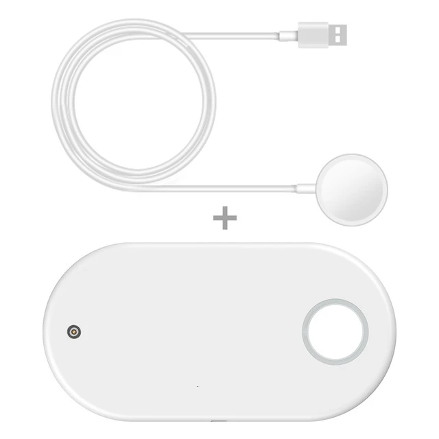 With Watch Charger Qi Беспроводное зарядное устройство для iPhone 11 Pro XS Max XR X Watch iWatch 5 4 3 AirPods 2 зарядная док-станция 3 в 1 зарядное устройство для смартфона - Цвет: With Watch Charger
