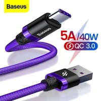 baseus 5a usb type c cable for huawei mate 30 p30 p20 pro lite mobile phone usbc fast charging charger cord usb c type c cable