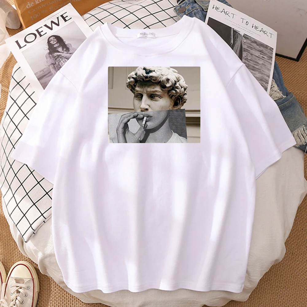 

Statue of David Printing Mens T-Shirt Sports Summer T Shirts Travering Vogue Tees Shirts Fashion Oversized Male T-Shirts