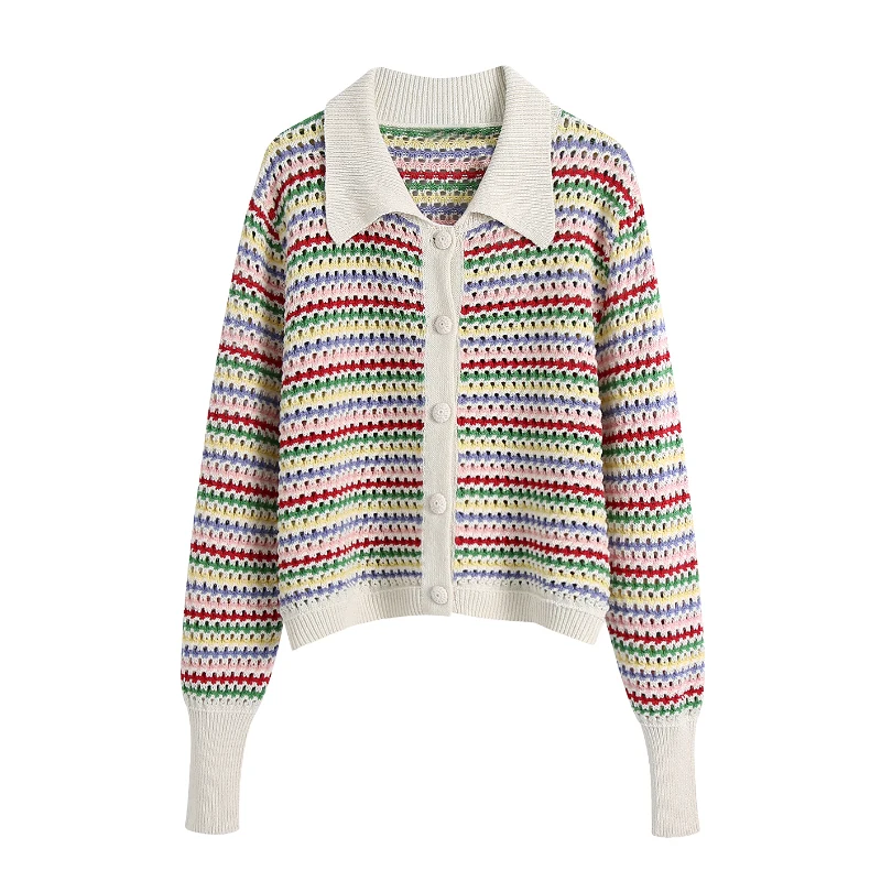 

Women Fashion Long Sleeve Striped Color Block Knitted Sweater Crew Neck Loose Pullover Jumper Tops Lantern Jumper Sweater