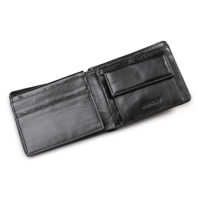 Men's Wallet Canvas Genuine Leather Wallets for Men Business Card Holders Man Cowhide Organizer Purses Money Bag 2