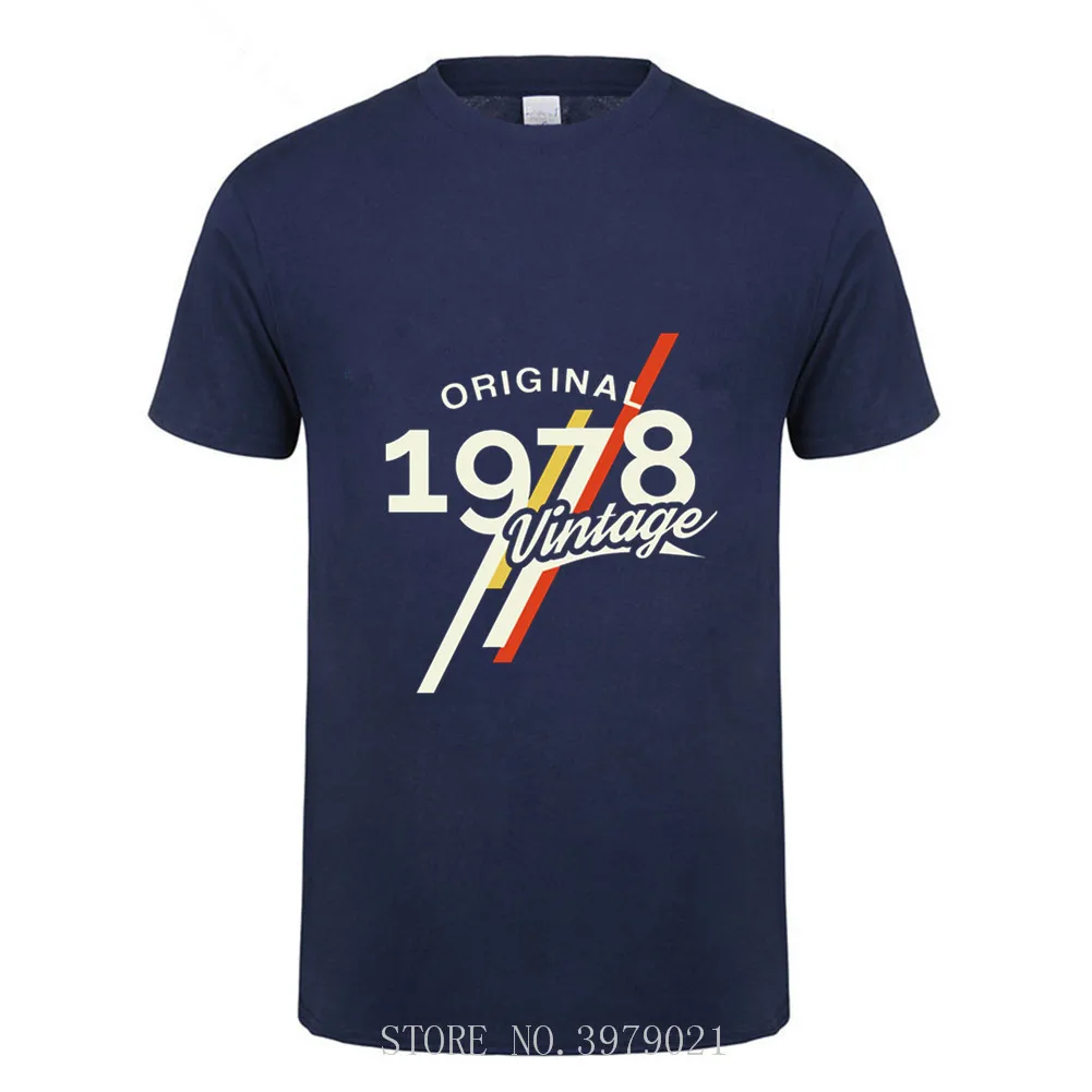 Винтажные 1978 Классическая футболка для мужчин с коротким рукавом удобные
