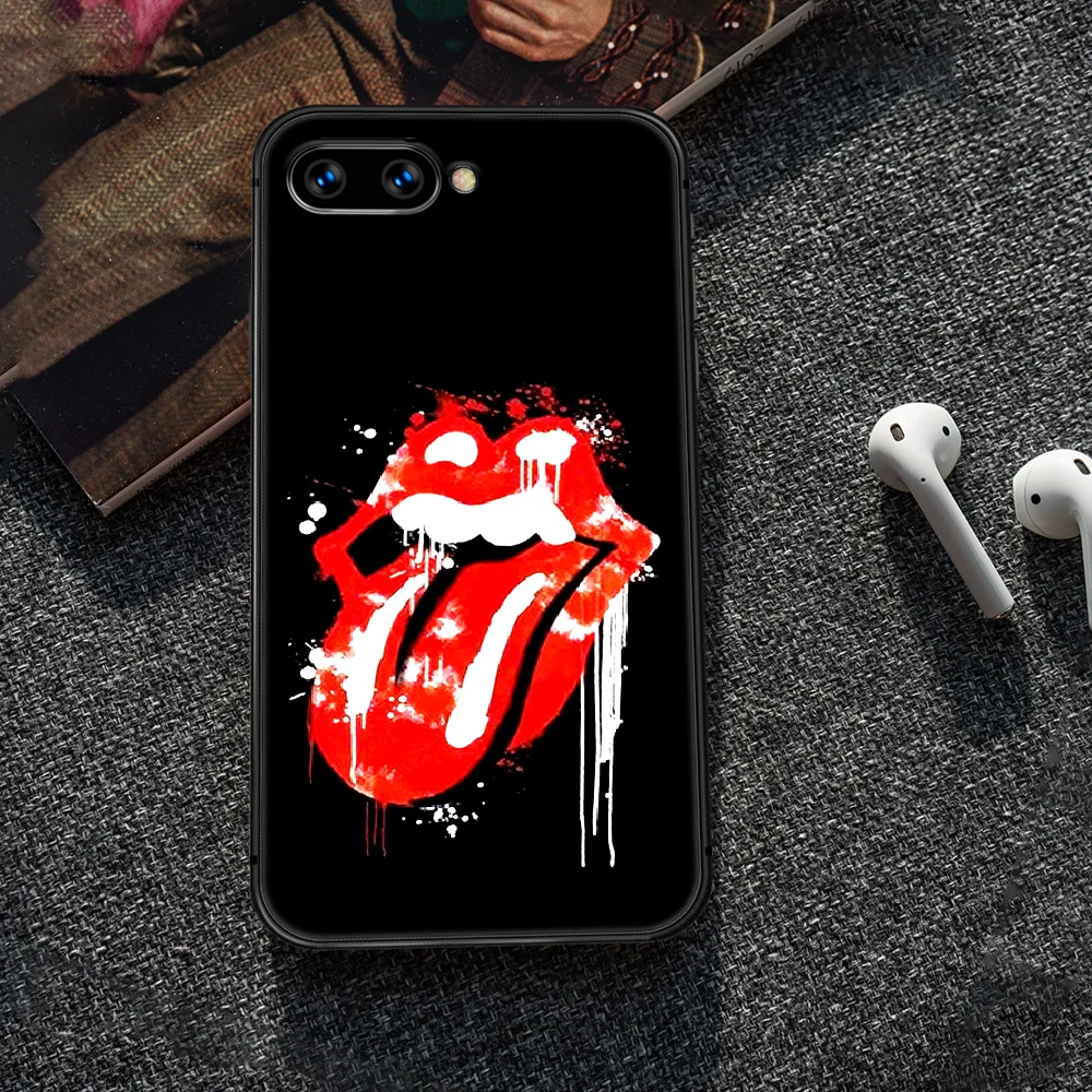 

Rock Band The Rolling Stones logo Phone Case Cover Hull For HUAWEI honor 8 8c 8a 8x 9 9a 9x V10 MATE 10 20 I lite pro black