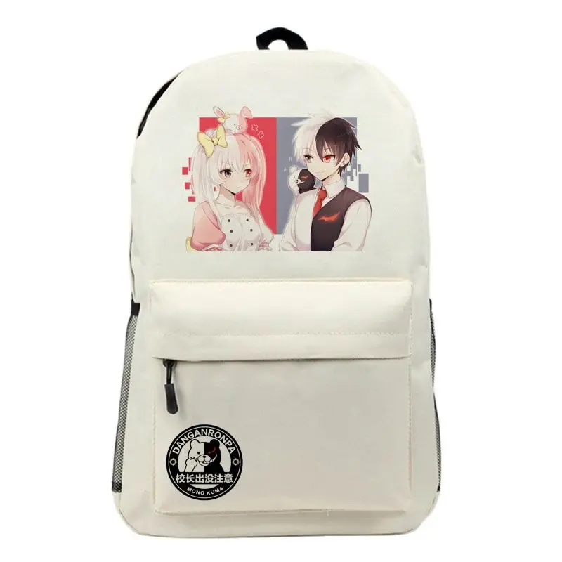 

Anime Cartoon Trigger Happy Havoc Rucksack monokuma Naegi Makoto Kirigiri Kyouko School Student Backpacks