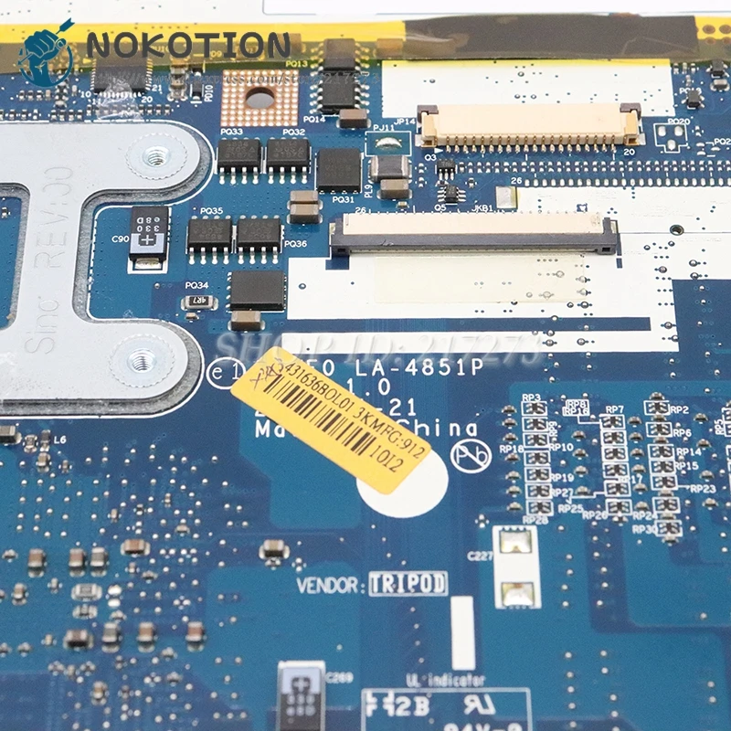NOKOTION MBN5402001 MB. N5402.001 материнская плата для ПК acer eMachines E525 E725 5732Z основная плата KAWF0 LA-4851P DDR2 Бесплатный процессор