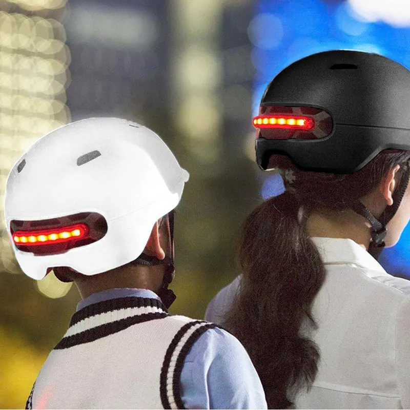 Electric Scooter Safety Helmet with Smart LED Warning Flash for Xiaomi M365 Pro Skateboard Ninebot E1/E2/E3/E4 | Спорт и развлечения