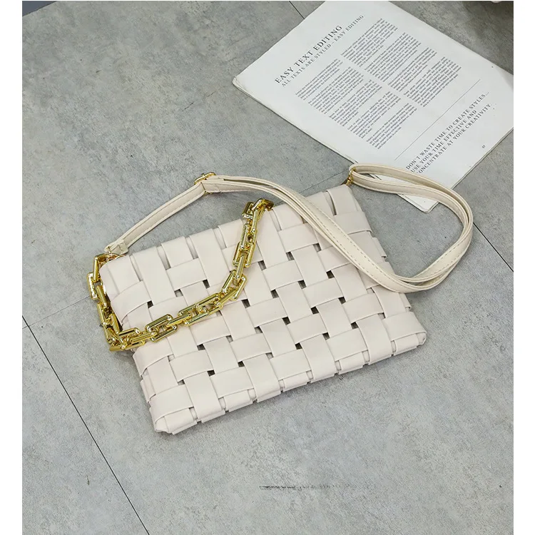 

2021 New Fashion Trend Woven Small Square Bag Chain Single Shoulder Messenger Bag